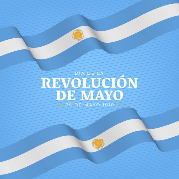 Gradiente argentino dia de la revolucion de mayo ilustración