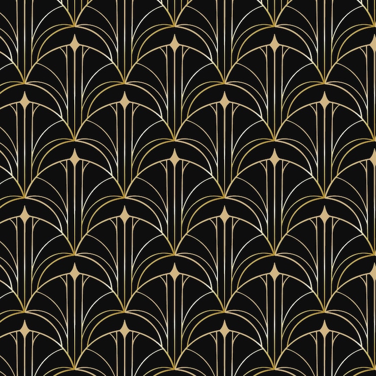 Vector gratuito gradiente art deco retro de patrones sin fisuras