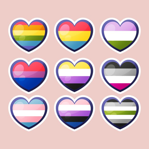 Gradiente de banderas lgbt del día del orgullo lgbt