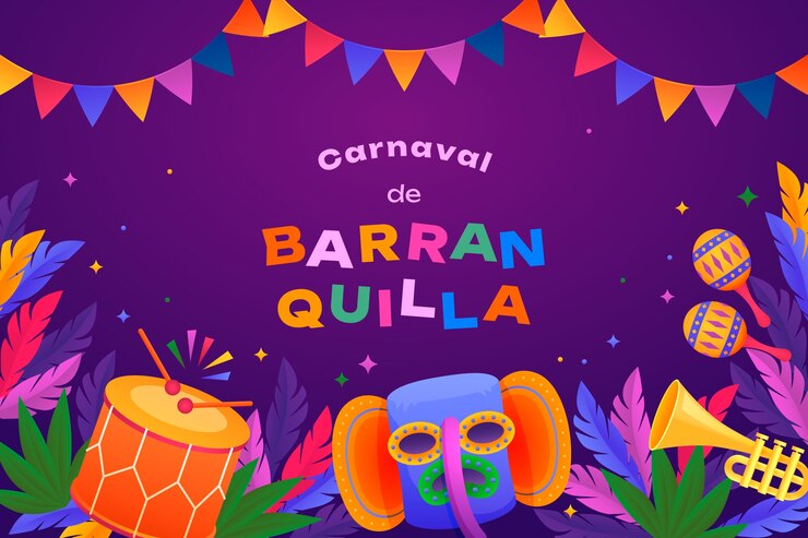 Vector gratuito gradiente carnaval de barranquilla en el fondo