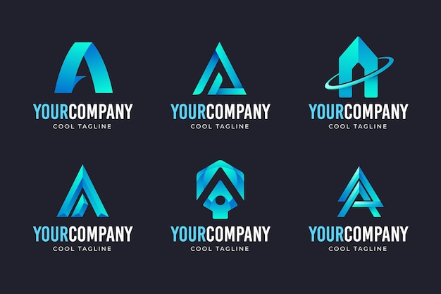 Gradiente de una colección de plantillas de logotipos