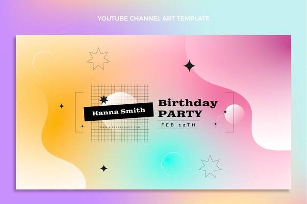 Gradiente colorido cumpleaños canal de youtube arte