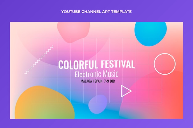 Gradiente colorido festival de música canal de youtube arte