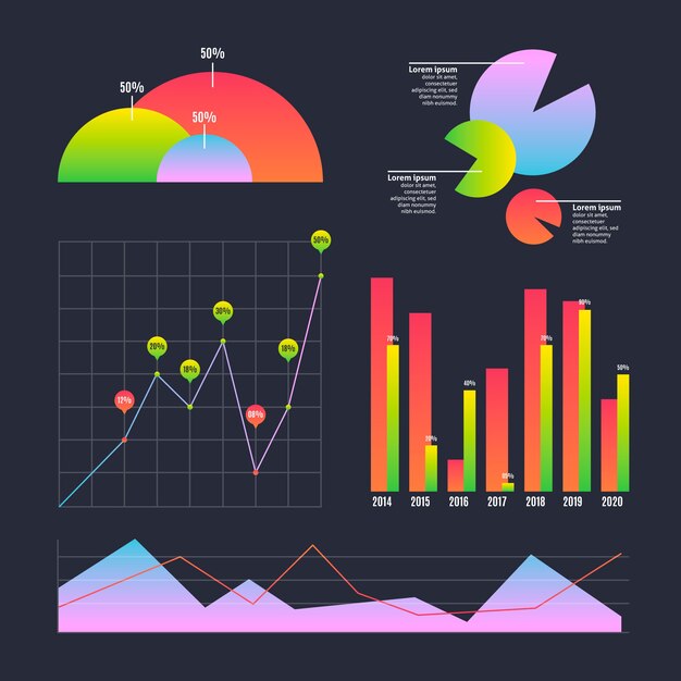 Gradiente colorido infografía