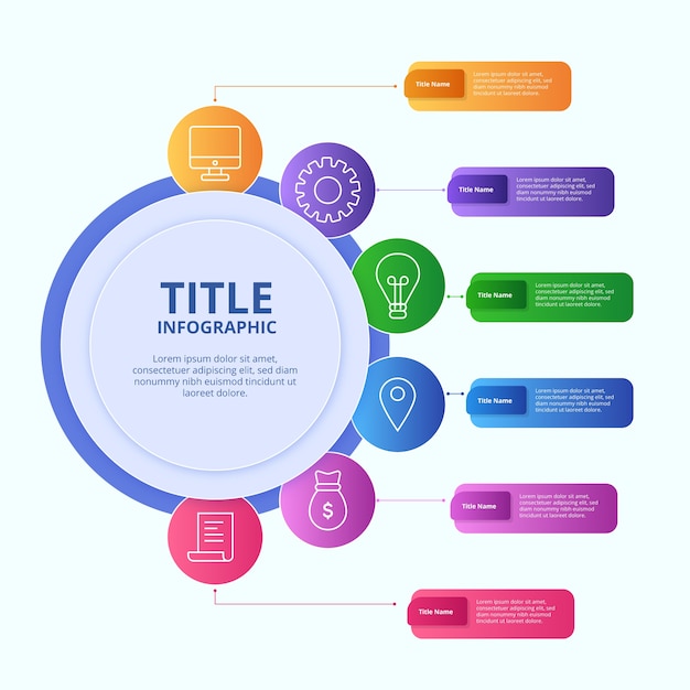 Gradiente colorido infografía