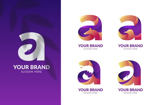 Gradiente de un conjunto de plantillas de logotipo