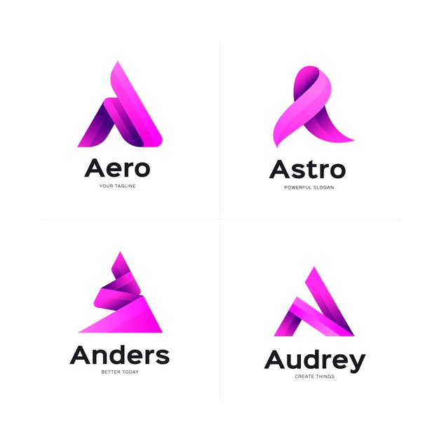 Gradiente de un conjunto de plantillas de logotipo