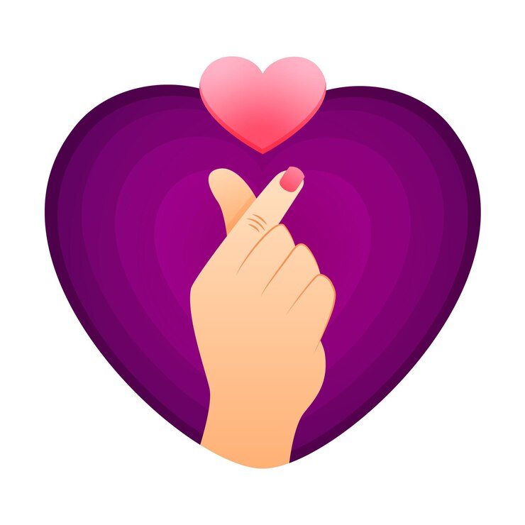 Vector gratuito gradiente dedo corazón