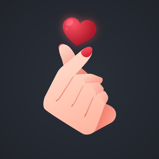 Gradiente dedo corazón