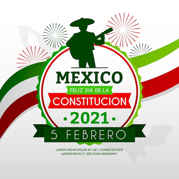 Vector gratuito gradiente día de la constitución de méxico