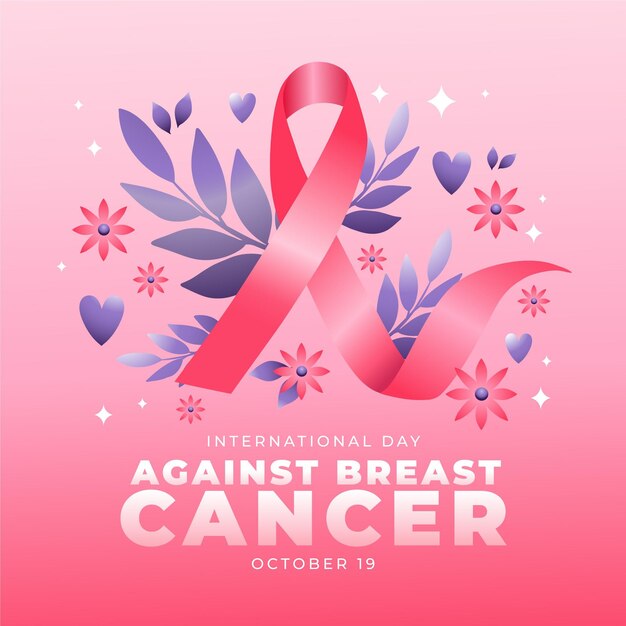 Gradiente día internacional contra el cáncer de mama ilustración
