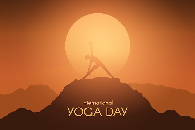 Gradiente día internacional de la ilustración del yoga