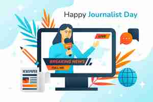 Vector gratuito gradiente dia del periodista ilustración