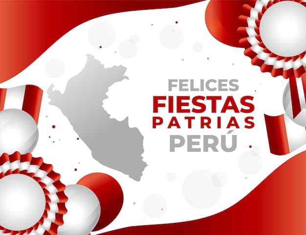 Vector gratuito gradiente fiestas patrias de peru ilustración