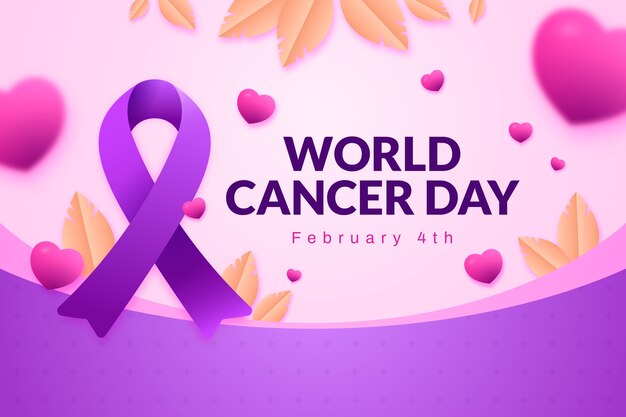Vector gratuito gradiente de fondo para la concienciación del día mundial del cáncer
