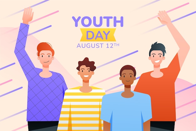 Gradiente de fondo del día internacional de la juventud