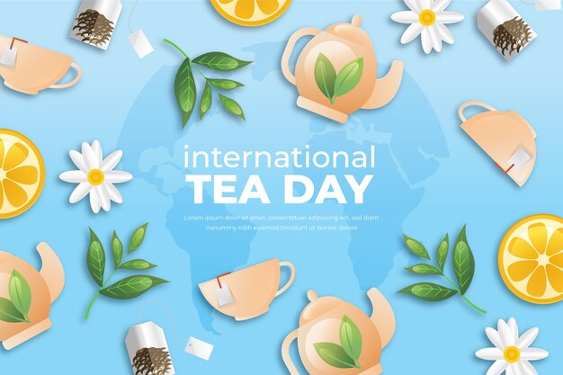 Gradiente de fondo del día internacional del té