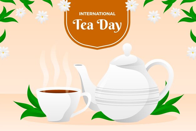 Gradiente de fondo del día internacional del té