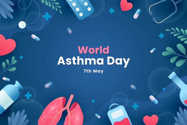 Gradiente de fondo del día mundial del asma