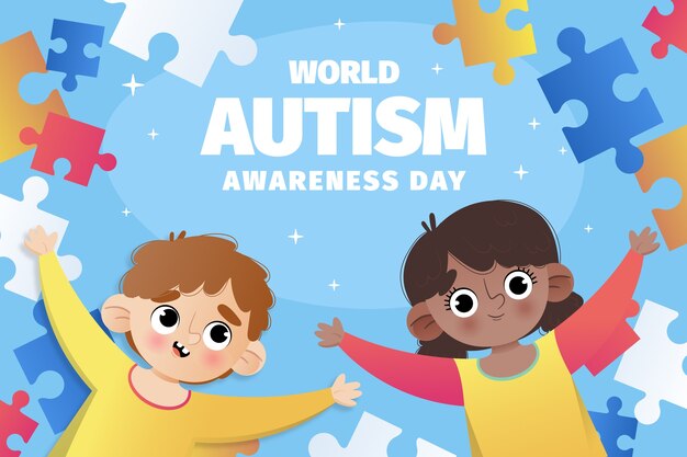 Gradiente el fondo del día mundial de concienciación sobre el autismo