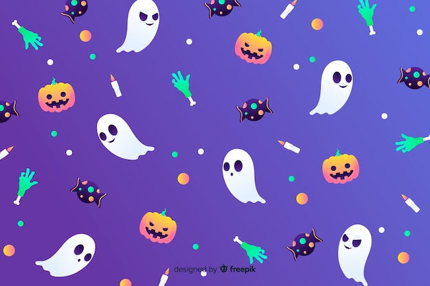 Gradiente de fondo de elementos de halloween