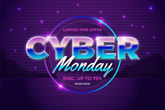 Gradiente del fondo futurista del lunes cibernético