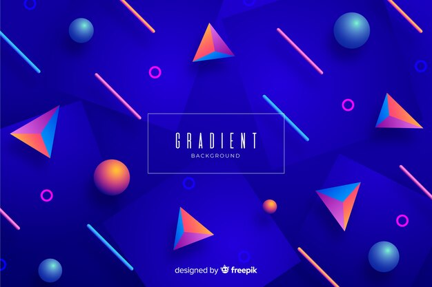 Gradiente de fondo de pantalla de formas geométricas 3d