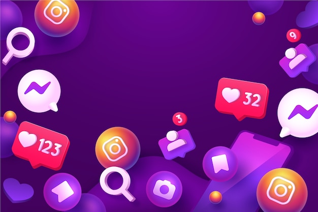 Gradiente de fondo de las redes sociales de instagram