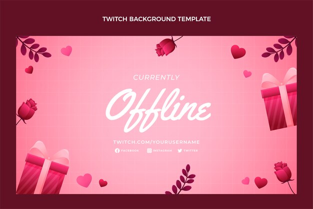 Gradiente de fondo de twitch del día de san valentín