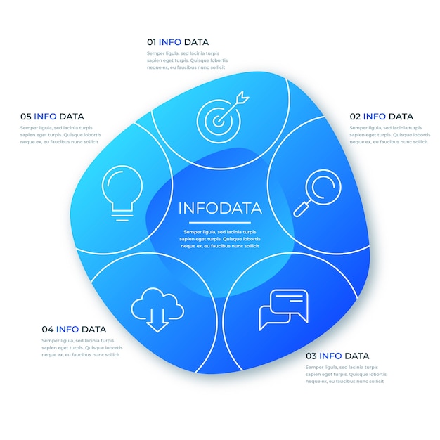 Vector gratuito gradiente de forma abstracta de infografía