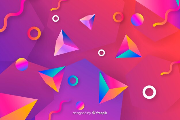 Gradiente de formas 3D en el fondo