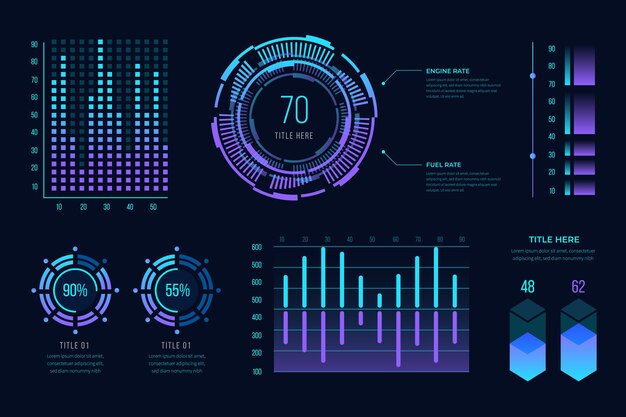 Gradiente futurista infografía