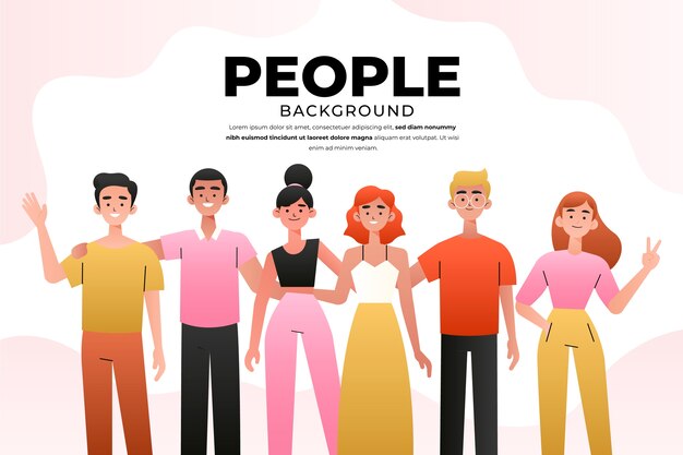 Gradiente grupo de composición de fondo de personas