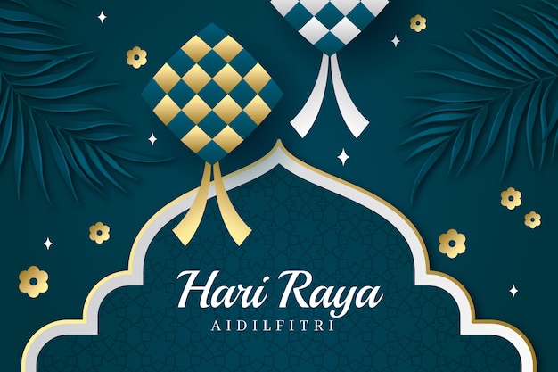 Gradiente de Hari Raya Aidilfitri en el fondo