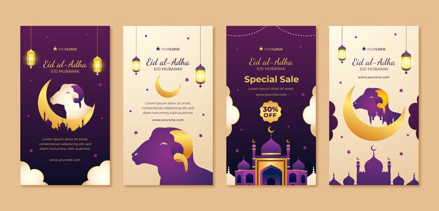 Gradiente de historias de instagram de eid al-adha