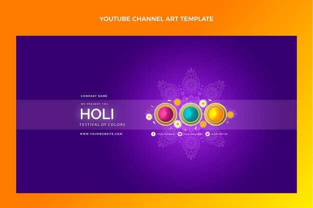 Gradiente holi arte del canal de youtube