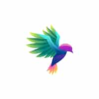 Vector gratuito gradiente de ilustración de pájaro colorido
