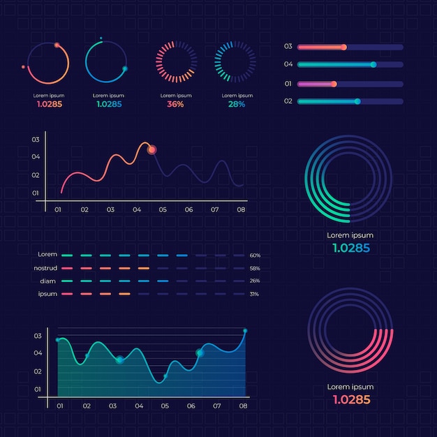 Gradiente de infografía de elementos
