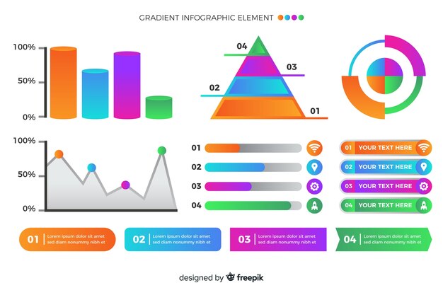 Gradiente de infografía profesional