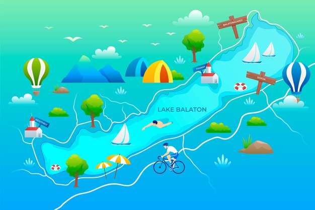 Gradiente lago balaton mapa