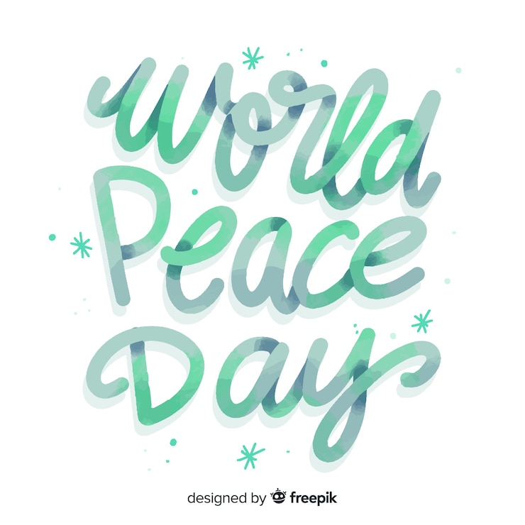 Vector gratuito gradiente de letras del día de la paz