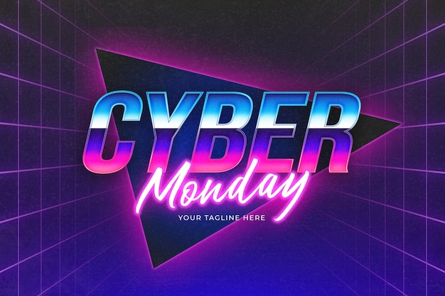 Gradiente de letras de neón de cyber monday