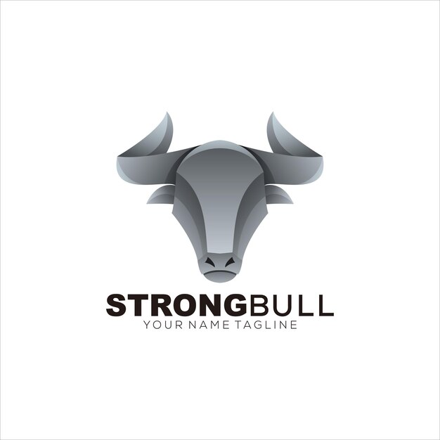 gradiente de logotipo colorido cabeza de toro