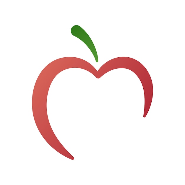 Vector gratuito gradiente del logotipo de la fruta de manzana