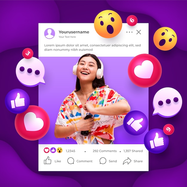 Gradiente en el marco de la publicación de Facebook