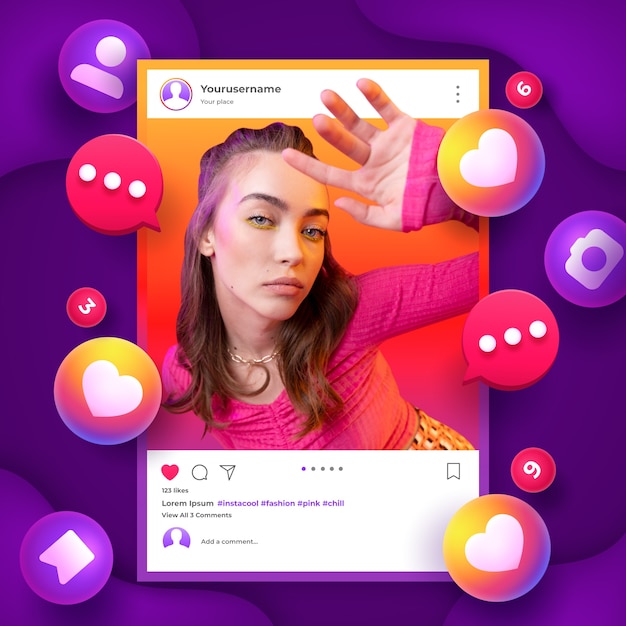 Gradiente en el marco de la publicación de Instagram