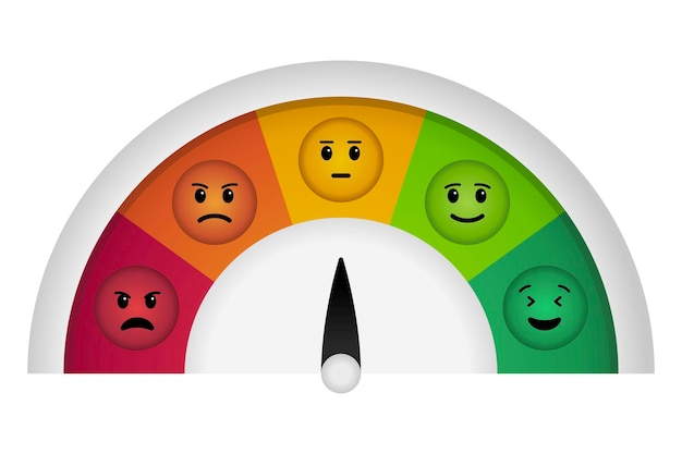 Vector gratuito gradiente del medidor de satisfacción de los emojis