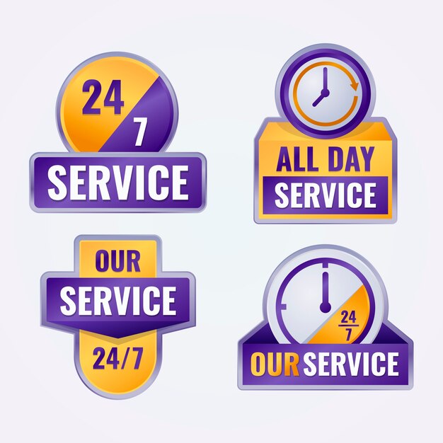 Gradiente de nuestra colección de etiquetas de servicios.