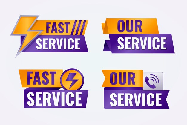 Gradiente de nuestra colección de etiquetas de servicios.