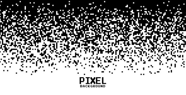 Gradiente de píxeles en fondo blanco y negro